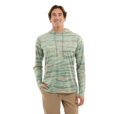 Vaportek Hooded Fishing Shirt - Wahoo Camo