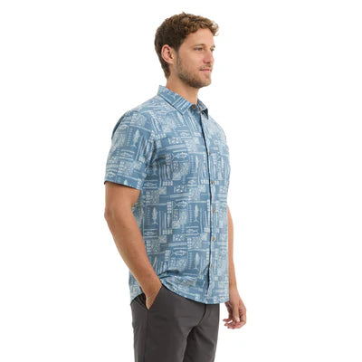 Topshot Button Up Short - Pacific Rim