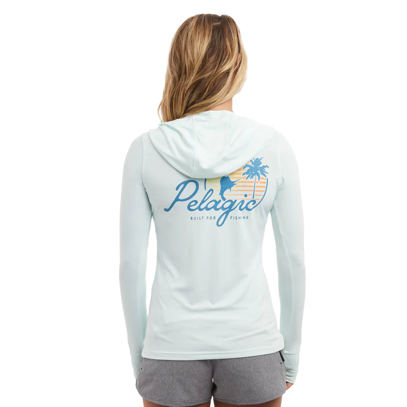 Women's Aquatek Hooded Fishing Shirt - Sunset Sails