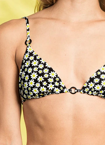 Smiley Daisy Triangle Bikini Top