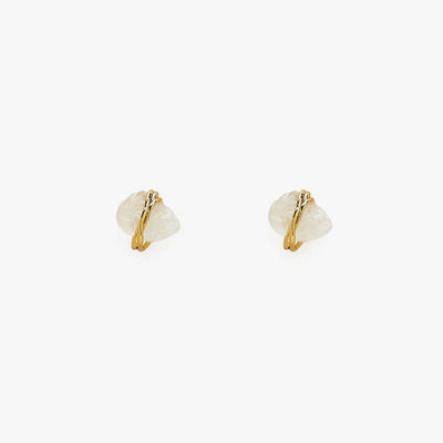 Raw Clear Quartz Stud Earrings