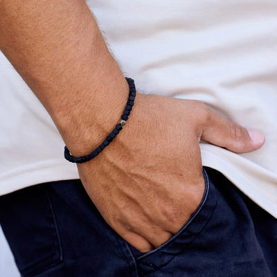 Men's Coated Hermatite Stretch Bracelet