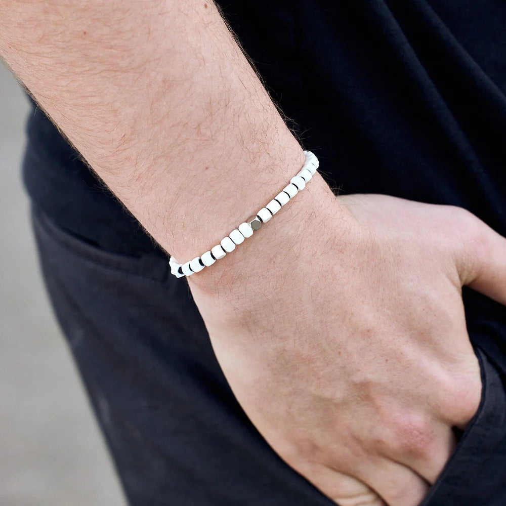 Men's Coated Hermatite Stretch Bracelet
