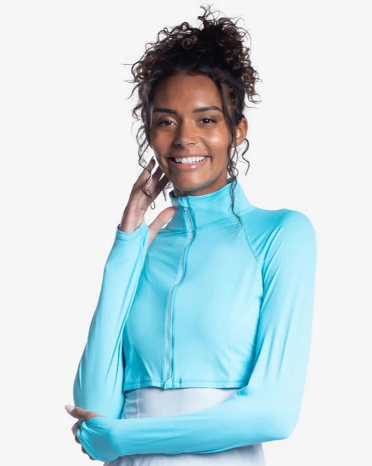 Women's Full Zip Crop Top