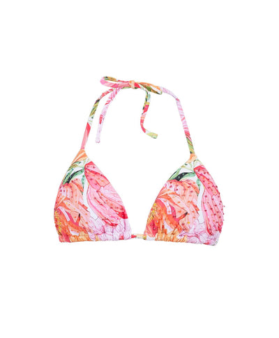 Flora Embroidered Tri Bikini Top