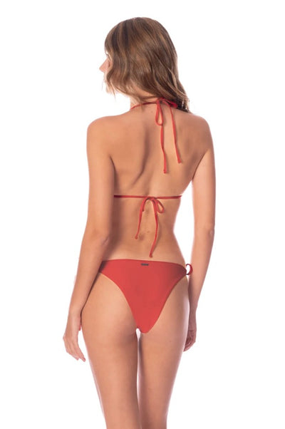 Red Camelia Balmy Sliding Triangle Bikini Top