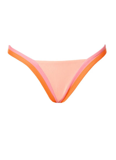 Peach Coral Trinity Regular Rise V Front Bikini Bottom