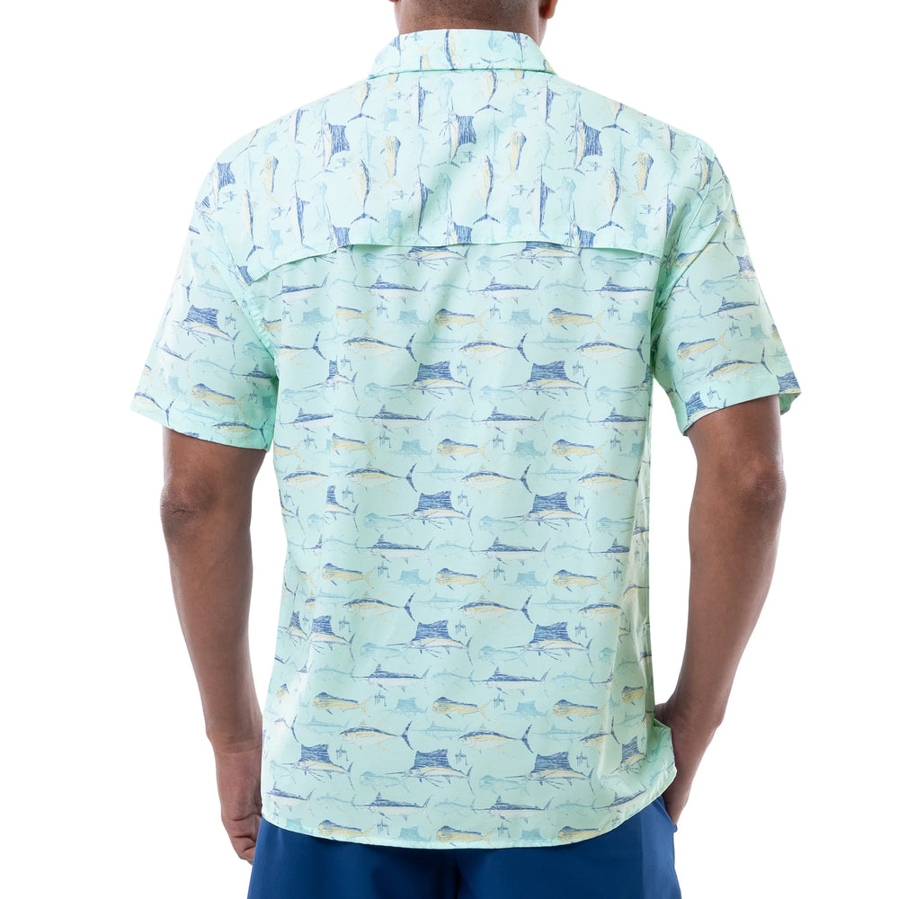 GH Men's Short Sleeve Scribble Performance Fishing Shirt