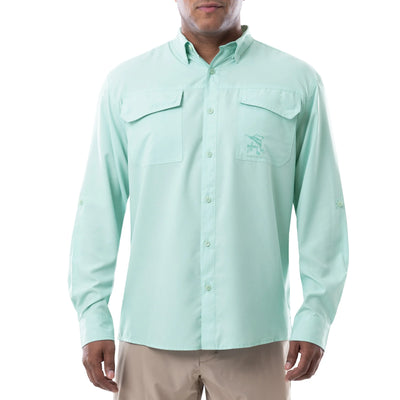 Men's Long Sleeve Heather Textured Cationic Fishing Shirt