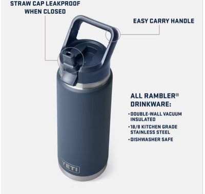 RAMBLER® 26 OZ WATER BOTTLE WITH STRAW CAP