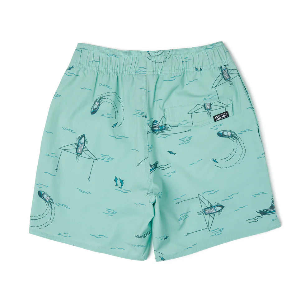 Youth Dockside Elastic Waist Trollin Swim Trunk