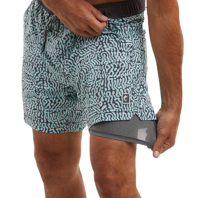 Leiday Elastic Lined 17" Boardshort - Mack