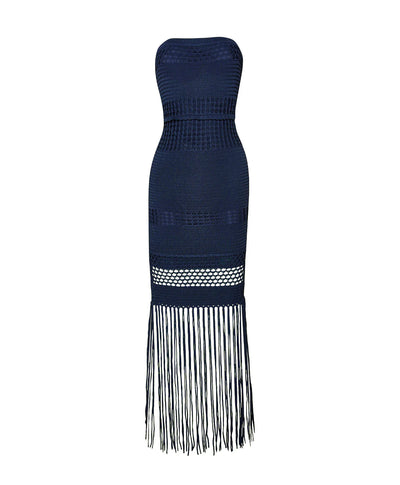 Navy Melissa Fringe Dress