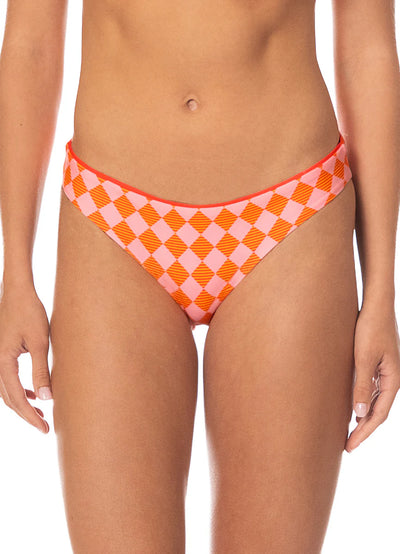 Sunset Grid Flirt Low Rise Thin Side Bikini Bottom