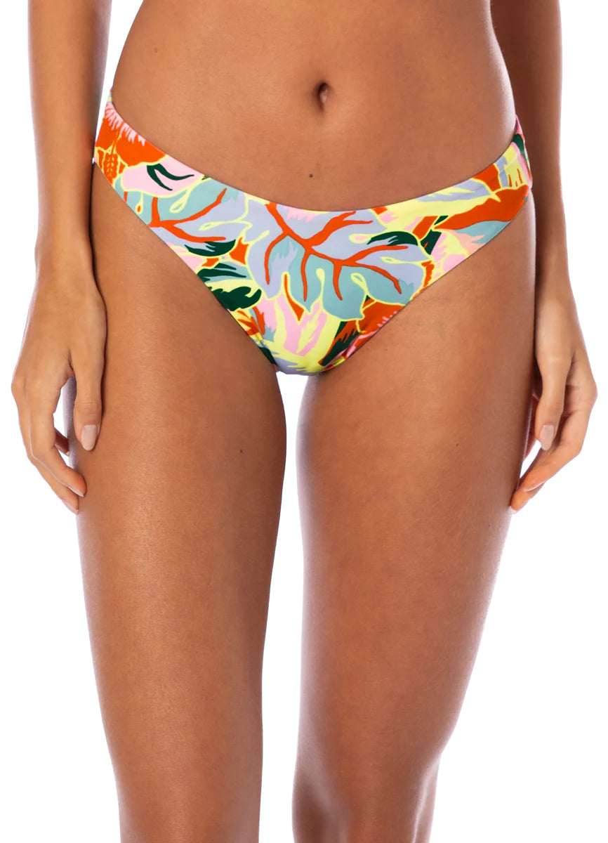 Neon Leafy Sublimity Regular Rise Classic Bikini Bottom