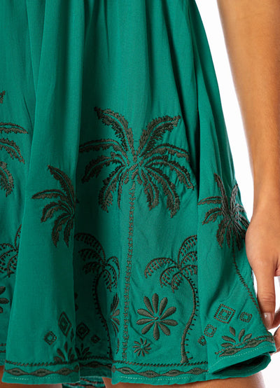 Tropical Green Parfait Short Dress