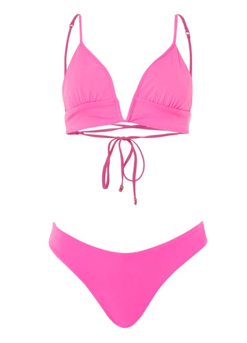 Radiant Pink Parade Triangle Bikini Top