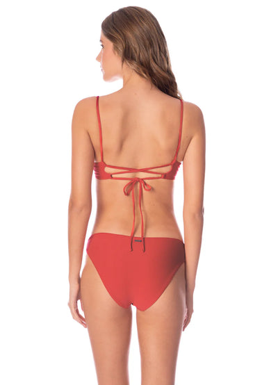 Red Camelia Safri Signature Cut Plunge One Piece