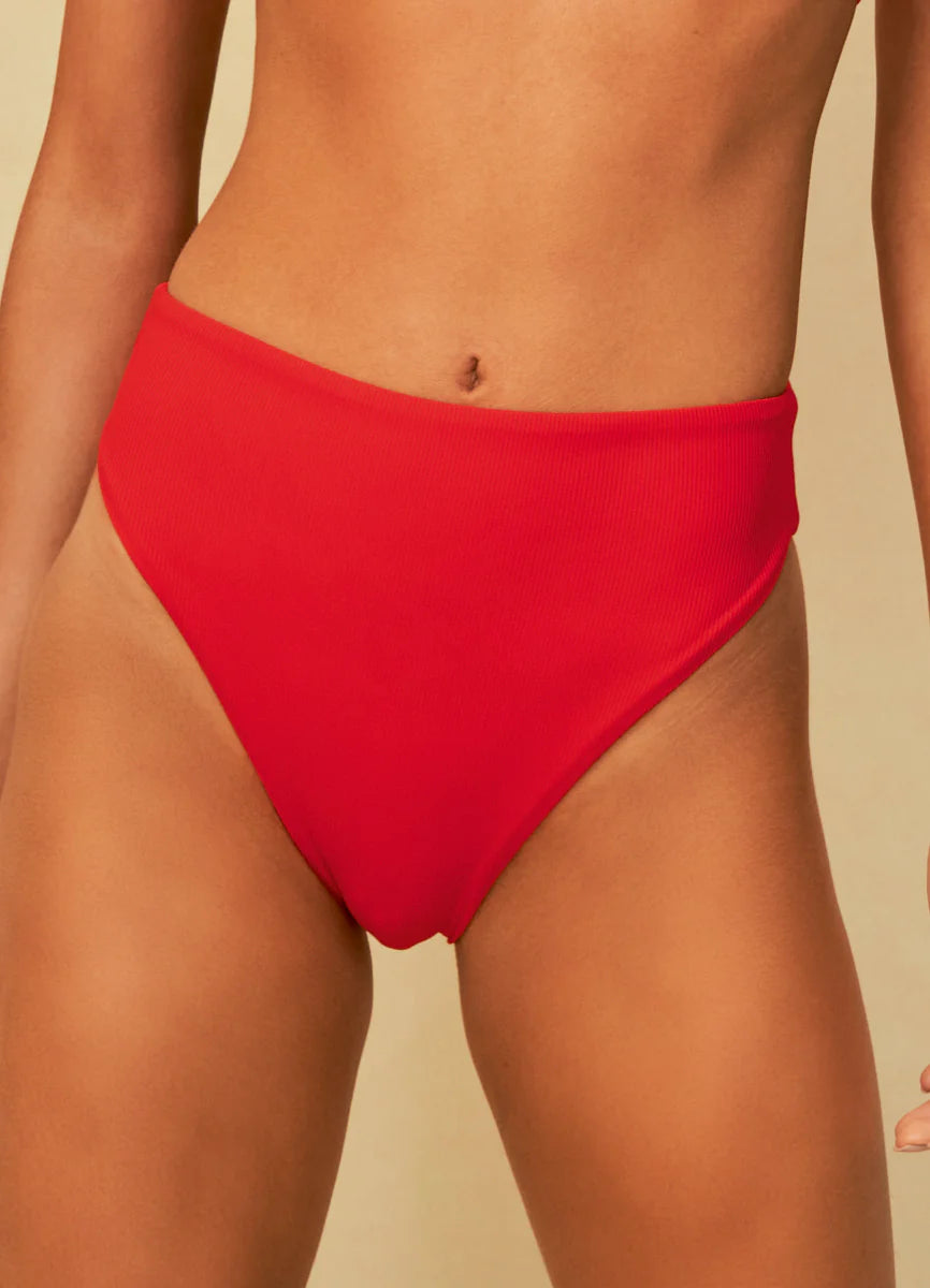 Scarlet Red Sully High Rise Bikini Bottom