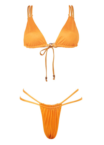 Tangerine Selva Split Strap Bikini Bottom