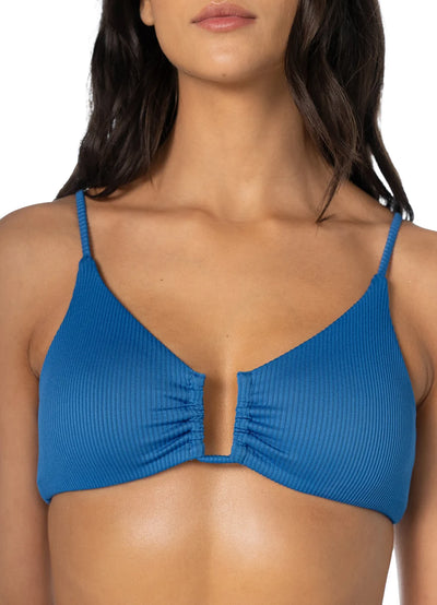 Sailor Blue Bia U Wire Bralette Bikini Top
