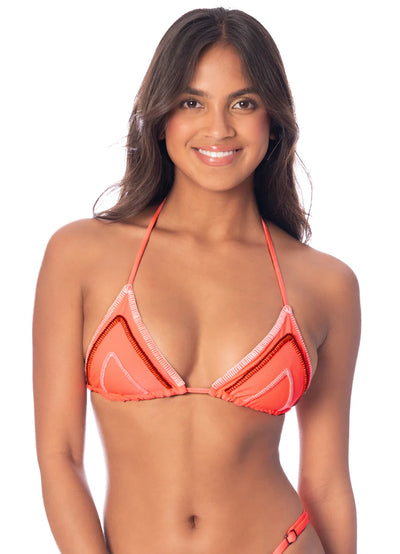 Fire Coral Alana Sliding Triangle Bikini Top