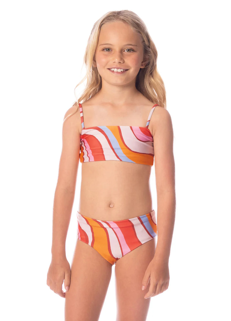 Amber Brown Rainbow Girls Bikini Set