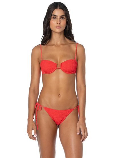 Scarlet Ocean Sunflash Low Rise Tie Side Bikini Bottom