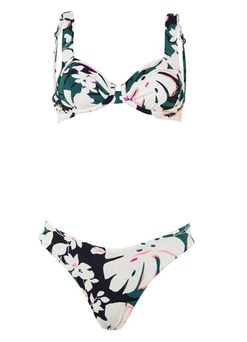 Tropical Leaves Archie Unmolded Underwire Bikini Top