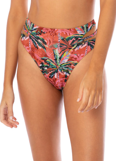 Flame Palms Eris High Rise Double Tab Side Bikini Bottom