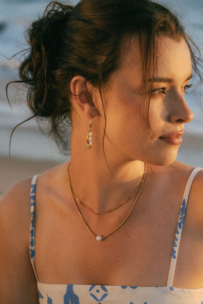 Fish And Pearl Hoops