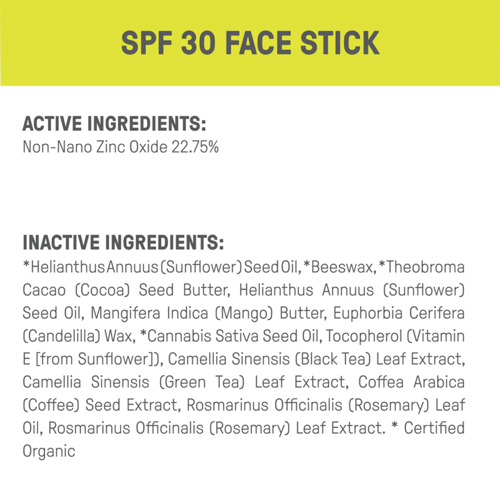 SPF 30 Face Stick - Raw Elements