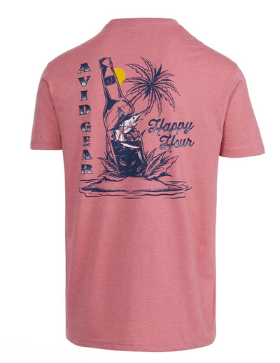 Happy Hour Tee- Heather Coral