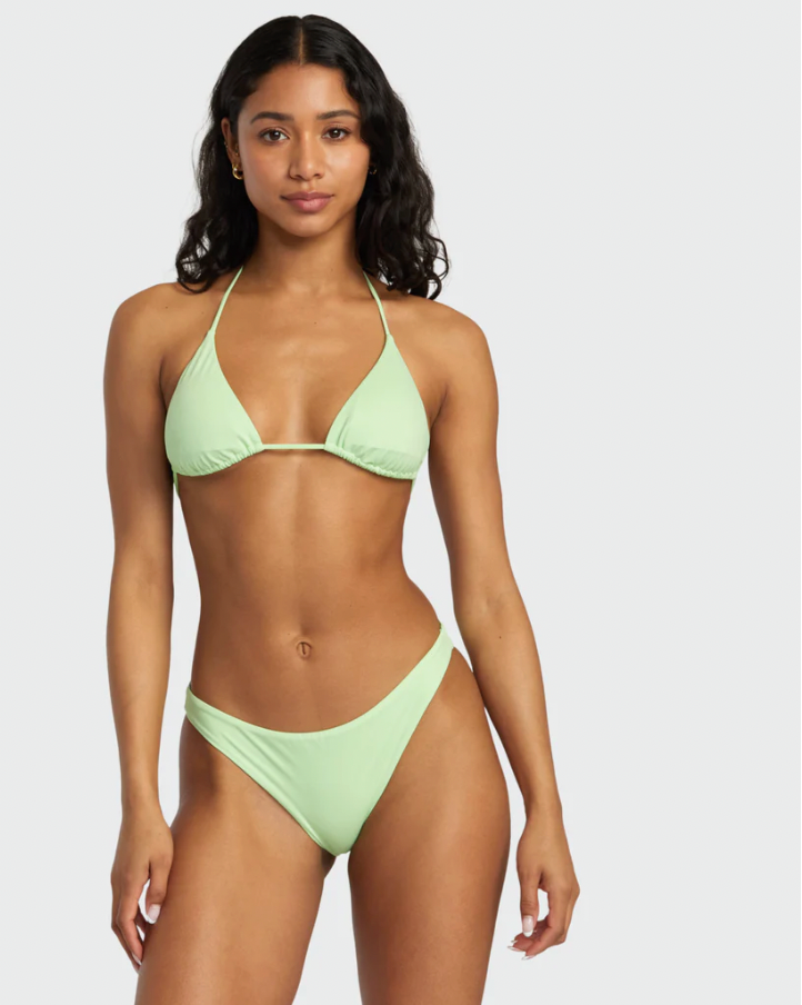 Solid Halter Slide Triangle Bikini Top