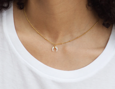Mother Pearl Horn Necklace