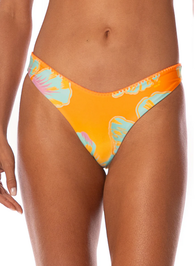 Hawaiian Floral Splendour Regular Rise Thin Side Bikini Bottom