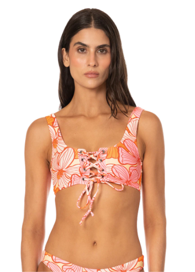 Retro Bloom Dazzle Classic Bralette Bikini Top