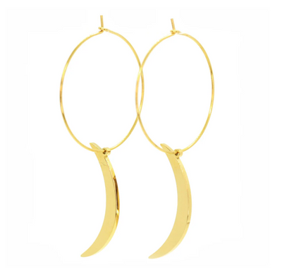 Crescent Moon Hoops ~ Salty Pendants