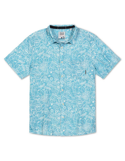 Mongol Rally Blue 7-Seas Button Up Shirt