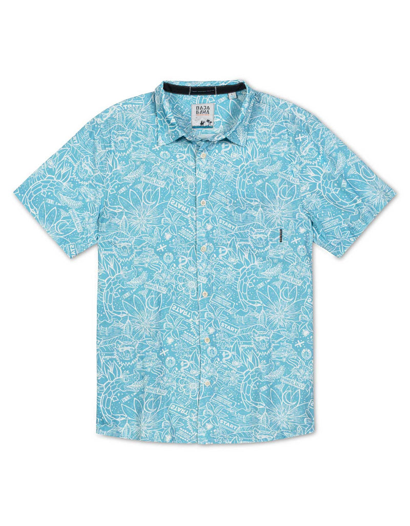 Mongol Rally Blue 7-Seas Button Up Shirt