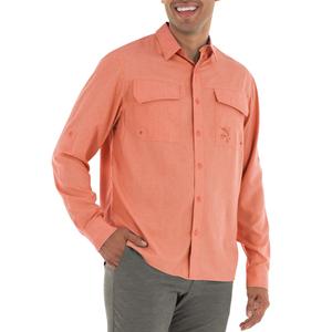 Men's Long Sleeve Heather Textured Cationic Fishing Shirt