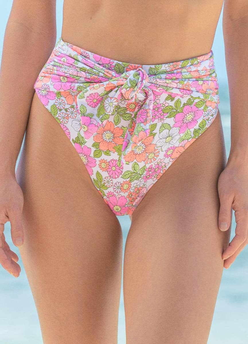 Maaji Flower Power Suzane High Rise/ High Leg Bikini Bottom