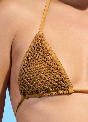 Honey Gold Triangle Bikini Top