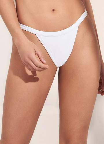 Maaji White Windflower High Leg Bikini Bottom