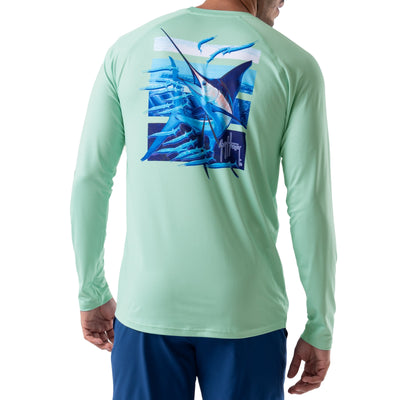 Men's Sail Stripes Performance Raglan Sun Protection Top