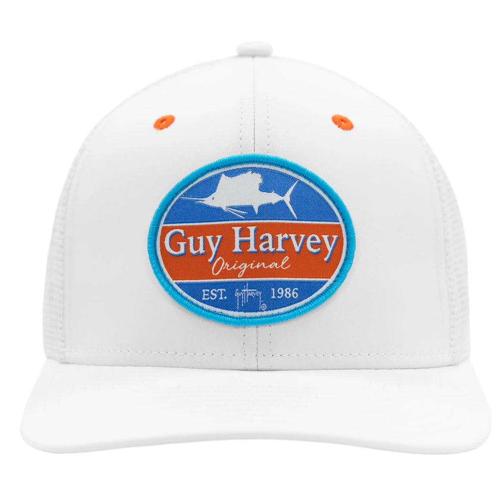 Guy Harvey Classic Fin Performance Flex Fitted Trucker Hat