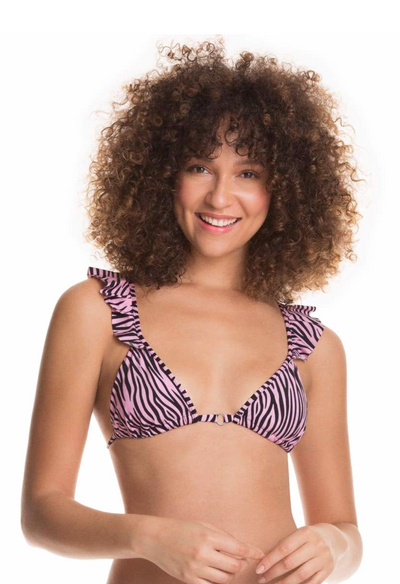 Maaji Striped Fantasy Pirouette Ruffle Triangle Bikini Top
