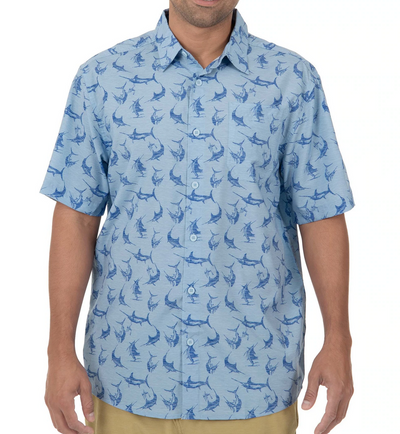 Men's Flying Marlin Short Sleeve Fishing Shirt