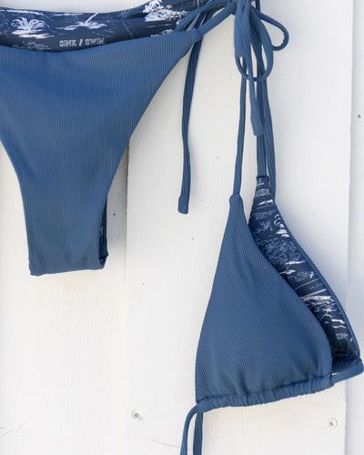 Seafarer Blue Steel String Rib Bikini Top